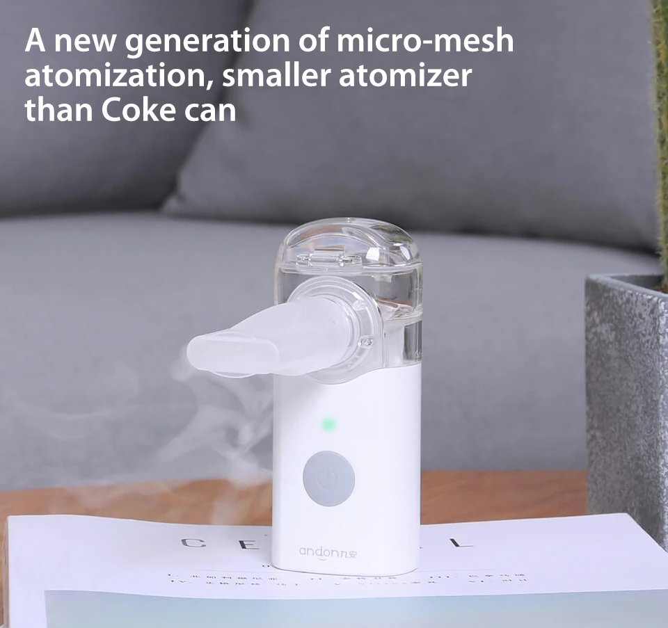 Xiaomi Andon Nebulizer Mini Portable Silent Atomizer USB Battery Handheld 0.2mlmin Rate Asthma Respirator Humidifier (5)
