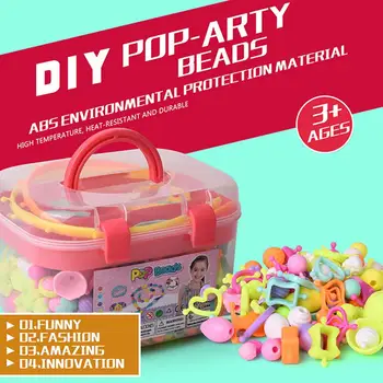 

Pop Beads Girls Toys DIY Jewelry Making Kit Kids Snap Beads Jewelry DIY Set For Making Necklace Bracelet Ring Hairband