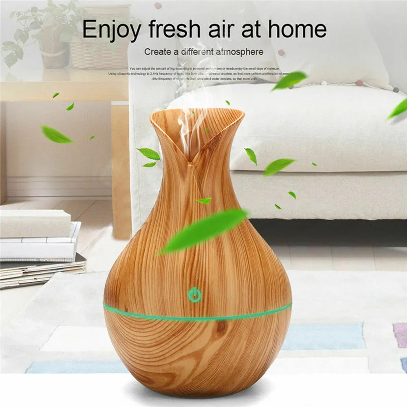 USB Electric Aroma air diffuser wood Ultrasonic air humidifier Essential oil Aromatherapy maker for home Or Office Incense