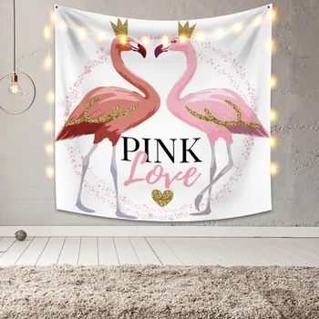 

Cassisy Minimalism Pink Flamingo Love Wall Carpet Tapestry Blanket Wall Hangings Beach Towel Dorm Bedroom Home Decor Bohemian