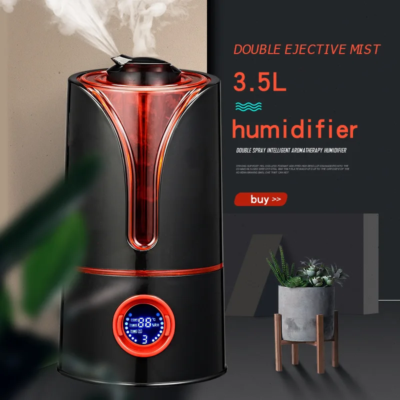 

3.5L Large Capacity Household Humidifier Dual Spray Intelligent Ultrasonic Atomizer Silent Essential Oil Aroma Diffuser