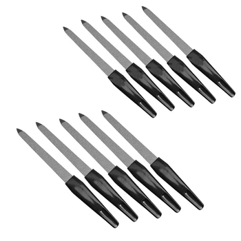 

5Pcs Plastic Handle Metal Double Sided Nail Files Pro Nail File Diy Manicure Pedicure Tool & 5Pcs Double-Sided Nail File Abs+Ste