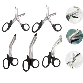 

Black Bandage Survive Paramedic Medical Rescue Scissor Stainless Steel Medical Scissors Elbow Shear Household Tool