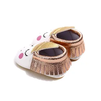 

Cute Baby Girls Shoes Princess Cartoon Cat Pattern First Walkers Newborn Soled Anti-Slip Shoes Sweet Toddler Baby Footwear