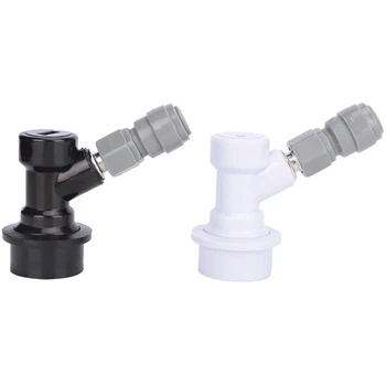 

Ball Lock Connector,Home Brewing Ball Lock Keg Connector Ball Lock Disconnect + 8mm-1/4inch MFL Quick Push-Fit Connector