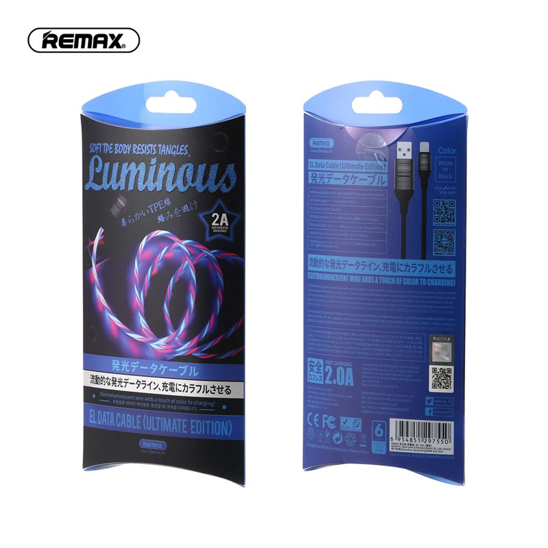 Remax светодиодный светящийся кабель USB type C для быстрой зарядки samsung Galaxy s8 s9 a7 a50 s10 c5 c7 j3 pro