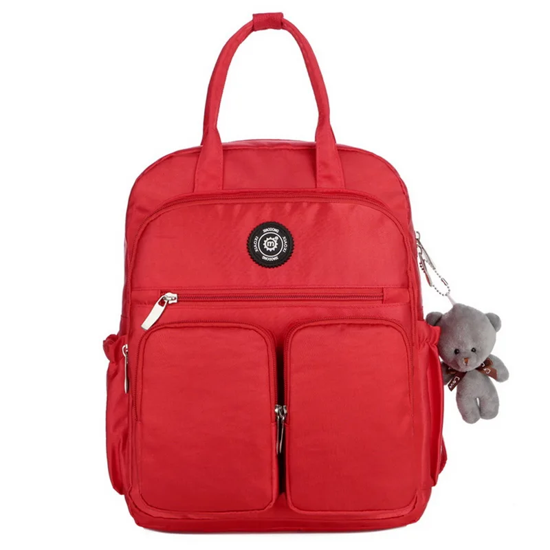 Повседневный женский рюкзак с несколькими карманами большой емкости водонепроницаемый для путешествий школы дропшиппинг холщовый рюкзак - Цвет: red backpack