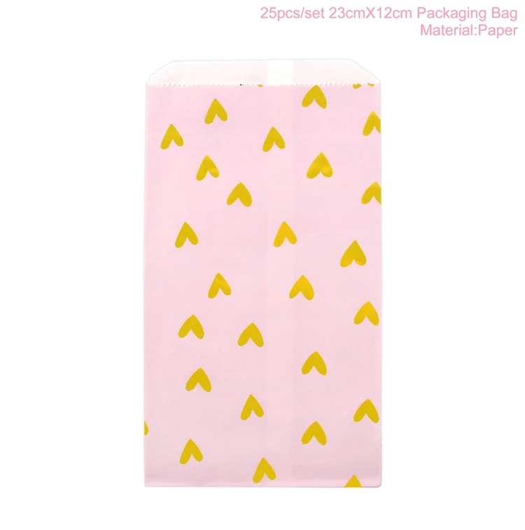 25pcs love bag QIFU 25pcs Candy Bag Kraft Paper Popcorn Bag Wavy Stripes Christmas Goodie Bags Printed Paper Treat Bags Wedding Birthday Decor - Цвет: 25pcs love bag