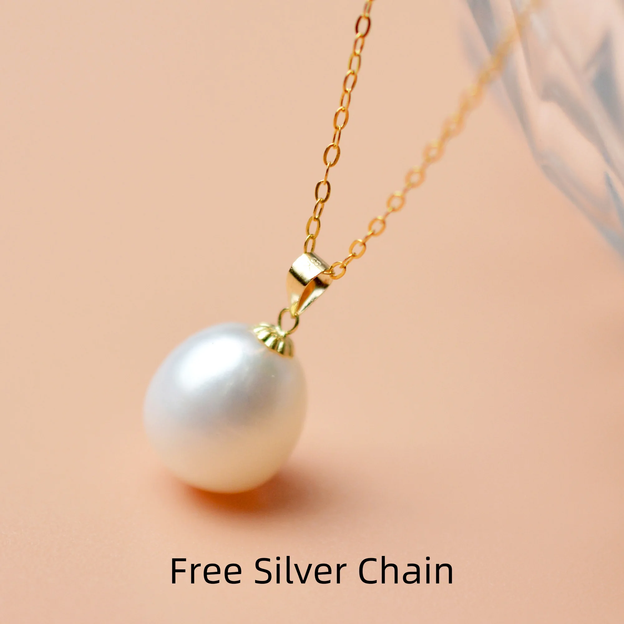 Pendant Necklace Gold Necklace 18K Yellow Gold Necklace Pendant Natural Freshwater Pearl For Women