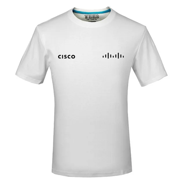 Летние хлопковые футболки с логотипом CISCO, короткий рукав, облегающие модные топы и футболки, мужская одежда f - Цвет: 4