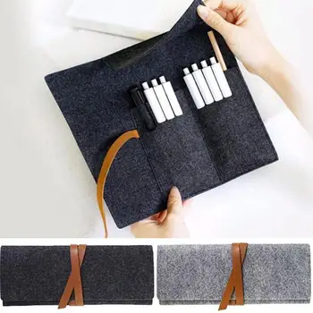 

Large Capacity Handmade Felt Pencil Case Bags Roll Box Makeup Spplies Pouch Storage School Brush Cosmetic Pen Bag X6V1