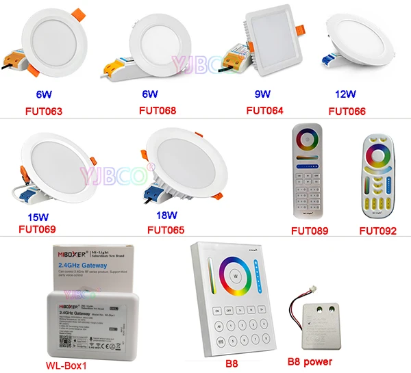 Miboxer 6 Вт/9 Вт/12 Вт/15 Вт/18 Вт RGB + CCT светодиодный потолочный светильник с
