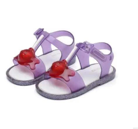 Mini Melissa/ г.; сандалии для мальчиков и девочек с изображением Микки Мауса; детские сандалии; детская обувь с изображением животных; милые сандалии Melissa - Цвет: Фиолетовый