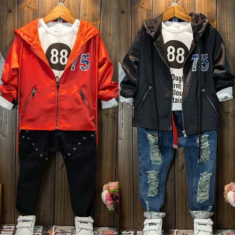 

Childrenswear BOY'S Coat Long Sleeve Jacket Hooded Boy Cardigan Spring And Autumn New Style 3-8-Year-Old