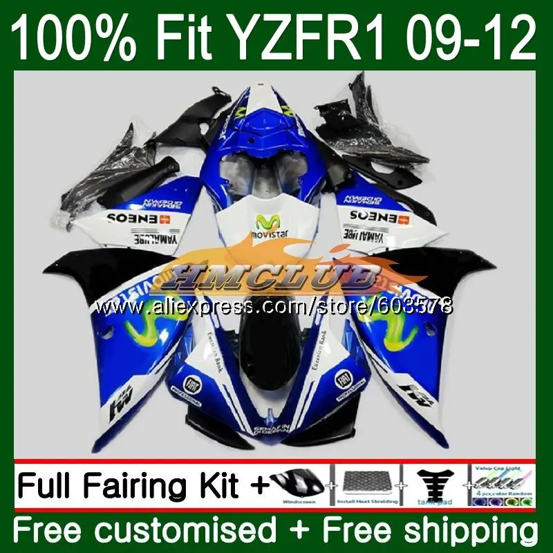 Инъекций для YAMAHA YZF-1000 YZF-R1 2009 2010 2011 2012 64CL. 16 YZF R1 1000 R 1 YZF1000 YZFR1 09, 10, 11, 12, Обтекатели холодных синих тонах - Цвет: No. 1