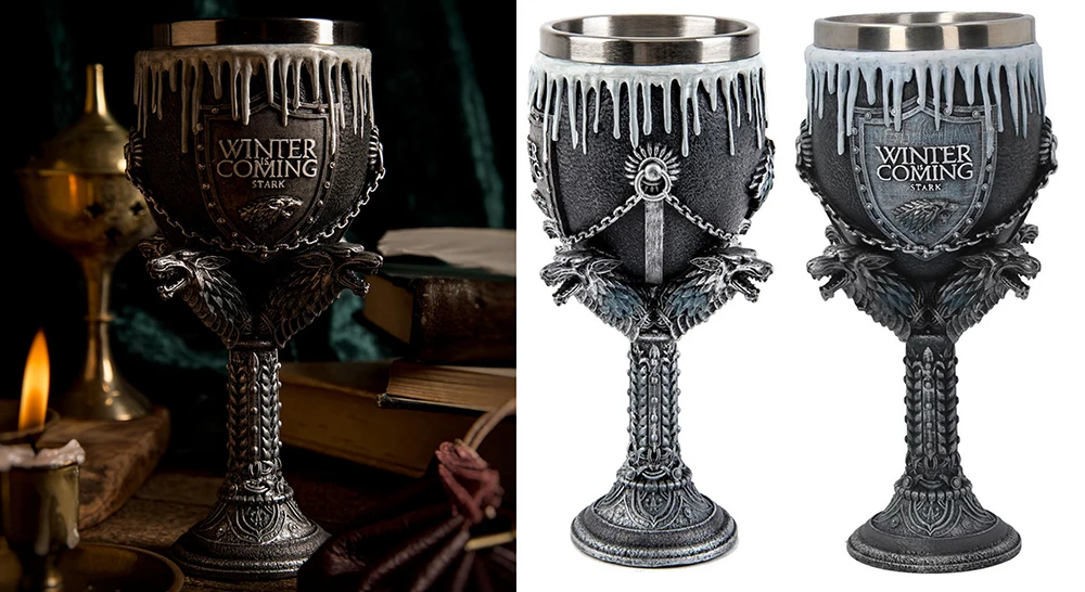 Игра ThronesGourde средневековый Кубок Викинг пиво Викинг рог для напитков украшение на Хэллоуин Череп Кубок кофе чашка из нержавеющей стали