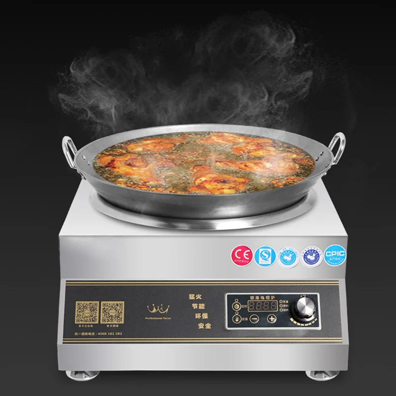 Commercial Induction Cooker High Power 6000w Concave Kitchen Electric Frying Stove Stir Frying  Stove Cooking Appliances