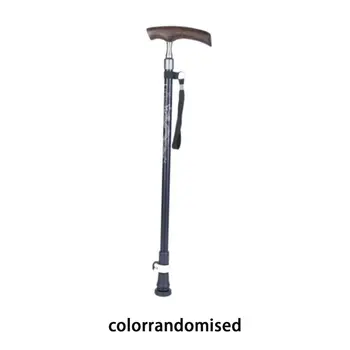 

High Quality Aluminum Alloy Old Cane Solid Wood Handle Elderly Trekking Pole Cane Four Feet Non-Slip Walking Stick