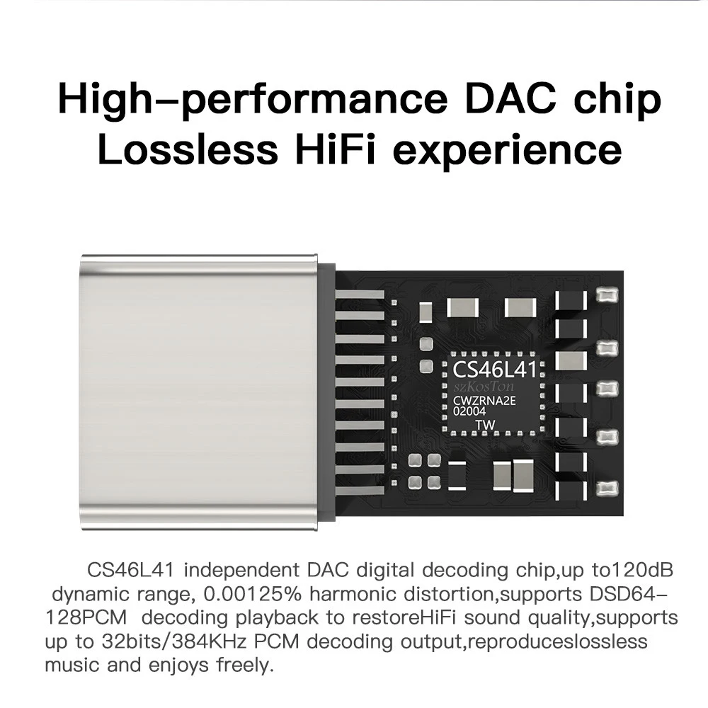 CX31993 USB Type-C to 3.5mm Audio Interface Headphone Amplifier HiFi DAC Earphone Sound Amplifier 32bit 384kHz Audio Adapter — view 3
