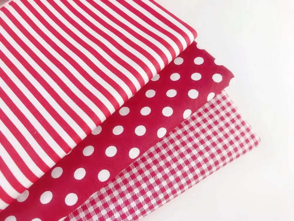 Delicate(50cmx50cm) Red Fat Quarter Bundle cotton Fabric Quilting fabric Home Textile Bedding Sewing Doll Cloth DIY