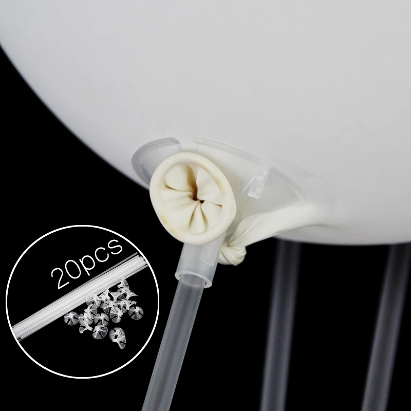 Balloon Stand 20pcs 40cm Clear Plastic Balloon Stick and Holder Column Stand Kids Toys Birthday Party Decorations Wedding Balloons Arch Decor balloon stand