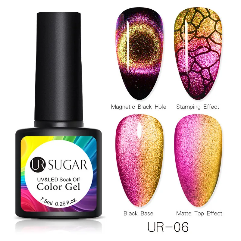 Ur Sugar 7,5 мл 9D Galaxy Гель-лак для ногтей с эффектом «кошачий глаз» Хамелеон для использования с магнитом замочить от УФ/светодиодный лак для ногтей Полупостоянный Маникюр гель лак - Цвет: UR-06