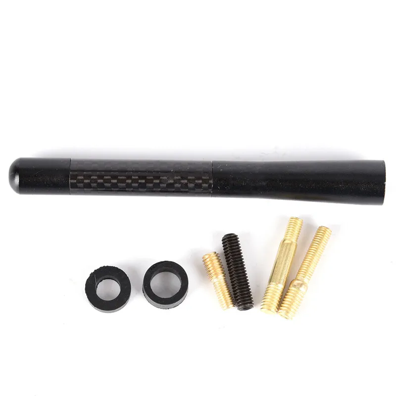 1set Universial Car Auto Mini Carbon Fiber Short Stubby Screw On Aerial Antenna Mast Multi Style Stying | Автомобили и мотоциклы