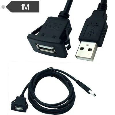 USB 2,0 мужчин и женщин AUX Скрытая Панель Крепление удлинитель для автомобиля Грузовик Лодка Мотоцикл приборной панели 1 м