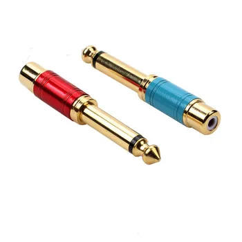 

20pcs RCA/AV Female Jack to 6.35mm 1/4 Inch Male Mono Audio Adapters Connectors Plugs for DIY FM Microphone