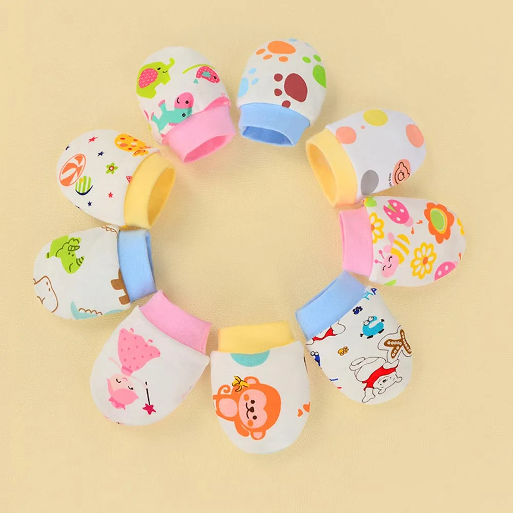 Guantes de invierno para bebé, 1 par, bonitos dibujos animados, antiarañazos, para recién nacidos, 1 par