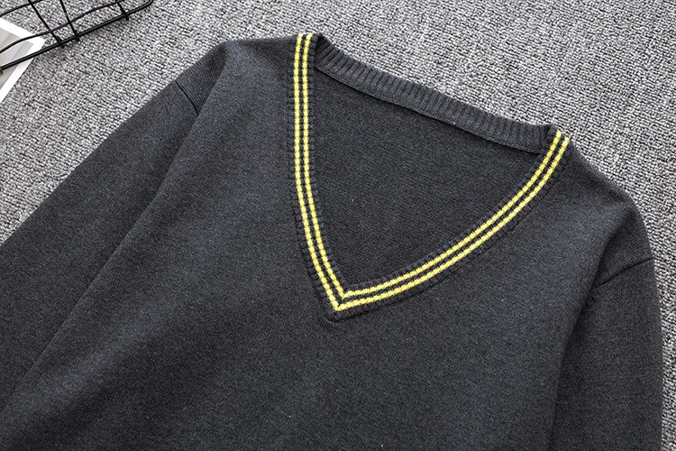 2019 New Sweater Slytherin Ravenclaw Hufflepuff Long Sleeve Sweater V-neck All-match Unisex Daily Clothes Cosplay Costumes