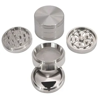 

Premium Stainless Steel Herb Grinder Machine Four Layers Silver Color Tobacco Grinder Breaker Diameter 64mm Spice Metal Crusher
