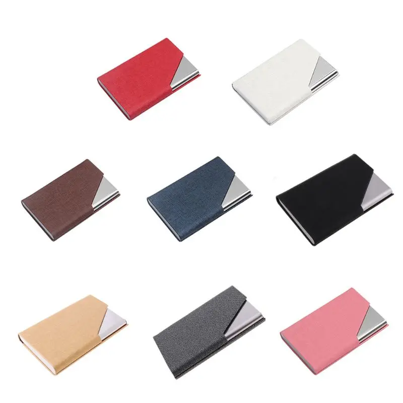 Funda de metal profesional para tarjetas de negocios, tarjetero portátil, puede sostener 20 tarjetas de negocios