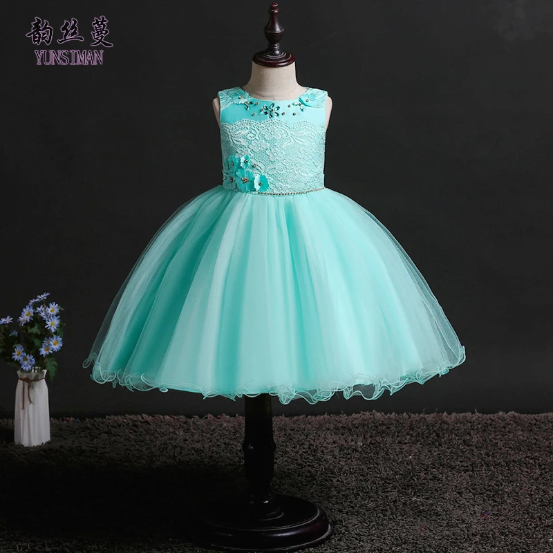 Детские платья для девочек коллекция 2019 года зеленое красное белое кружевное