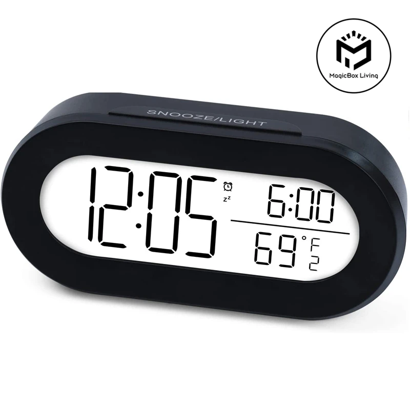 Digital Alarm Clock for Desk or Bedroom Small Alarm Clocks for Kids Soft Backlight Snooze and Temperature Battery Operator Clock
