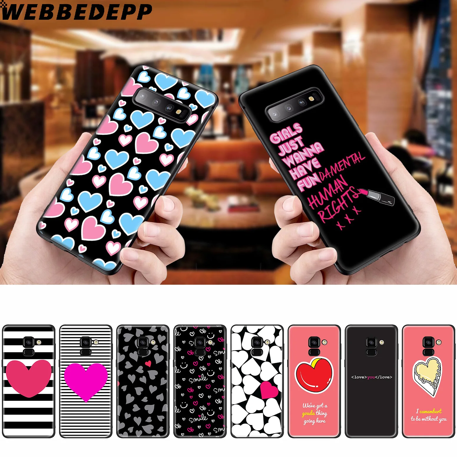 Cheesy Hearts Girl Soft Case for Samsung Galaxy A50s A40s A30s A20s A10s Phone Cover TPU |