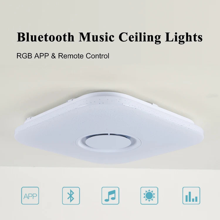 Современные светодиодные потолочные лампы Домашний Светильник ing GE-36W 52 Вт RGB приложение Bluetooth музыкальный светильник для спальни лампы для гостиной умный потолочный светильник