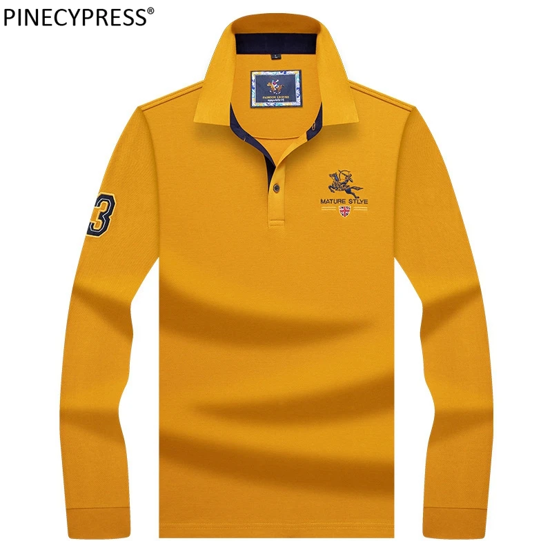 100% хлопок Мужская рубашка поло с длинным рукавом Антистатическая дышащая мягкая