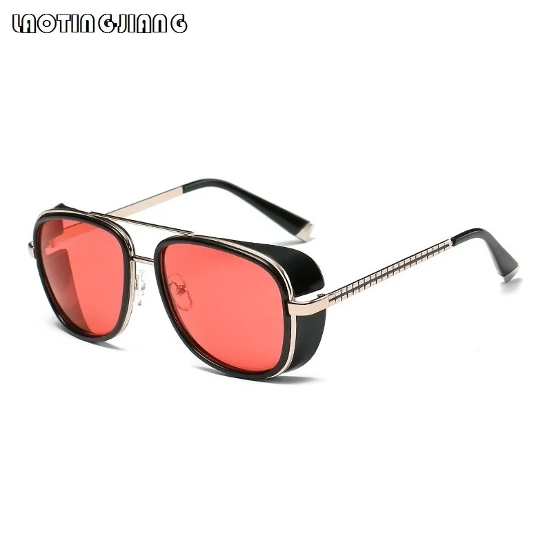 Men's Steampunk Sunglasses Iron Man 3 TONY stark Retro Sun Glasses Male  Brand Designer Women Sunglasses Windproof Goggles UV400