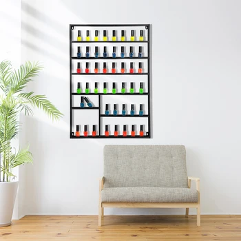 

Elegant Fantastic 6 Tier Metal Nail Polish Display Organizer Wall Rack Holder Black