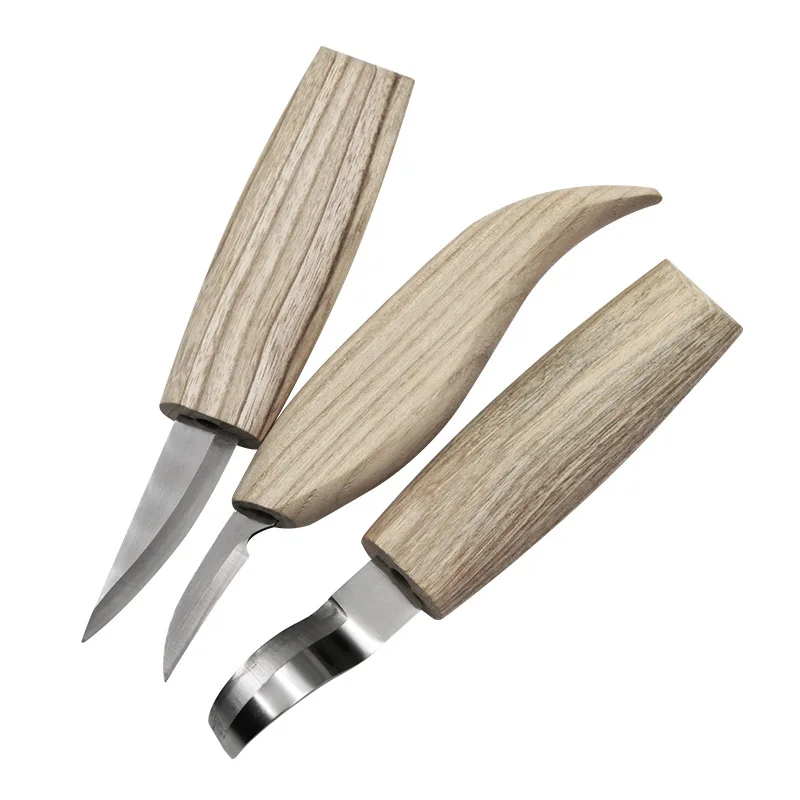 5PCS Chrome Aanadium alloy Steel Woodworking Knif Kit Hand Carved Cutter DIY Hand Chisel Wood cariving tool High Quality