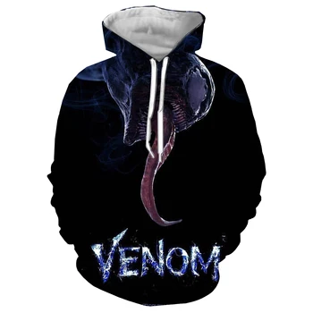 

Harajuku Style 2019 New Movie Venom Men's Hoodies Sportswear 3D Print Fashion Trend Street Punk Hooded unisex Pullover Hoody Top