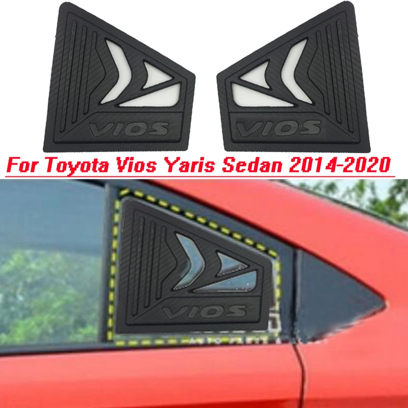 

2PCS Car Window Cover For Toyota Vios Yaris Sedan 2014-2020 Carbon Look Exetrior Rear Car Side Window Louver Vent