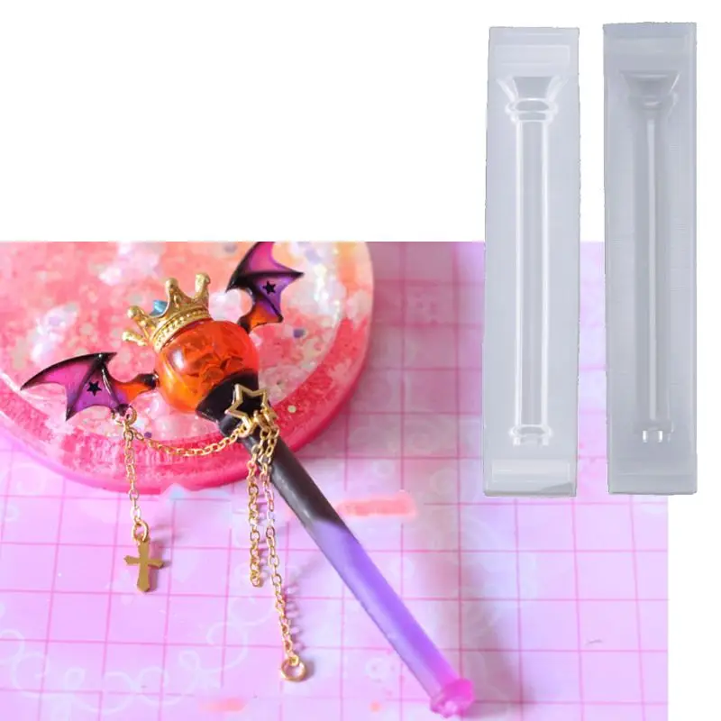

Magic Wand Silicone Resin Mold Magic Stick Witch Wand Epoxy Resin Casting Mold Keychain Pendant Jewelry Making Tools