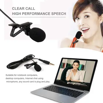 

3.5mm Hands-free Microphone Clip-on Collar Tie Mobile Phone Lavalier Microphone loudspeaker for Android Cell Phone Laptop Tablet