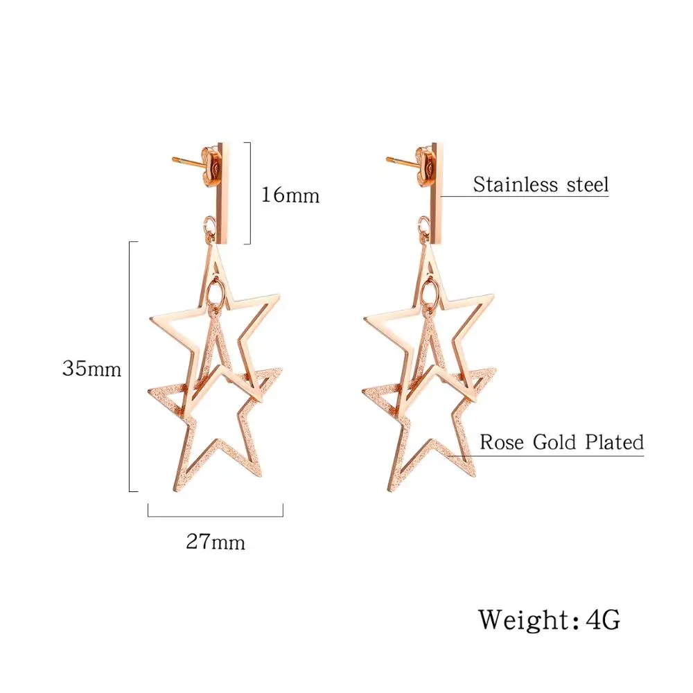 

CH-134 New Fashion Brand Jewelry Pierced Star Stud Earrings for Women Gift Crystal Simple Style Earrings