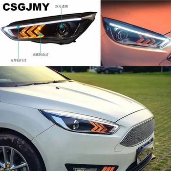 

2PCS LED Headlights For Ford Focus 2015 2016 2017 2018 Car Led Lights Double Xenon Lens Daytime Running Lights Fog Light