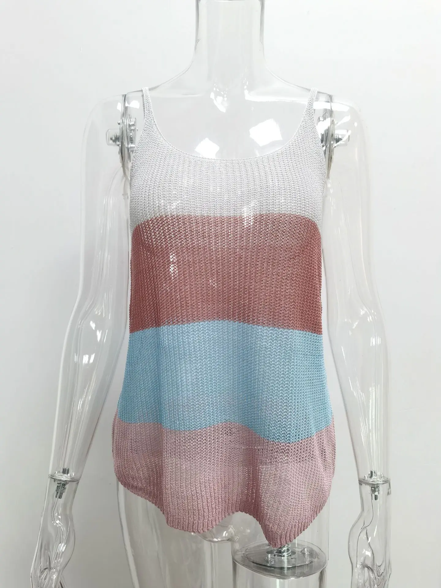 Colisão o Pescoço sem Mangas Sexy Tank Tops Verão Feminino Malha Colete Cor v Pescoço Camis Topos Casual Solto Camisola Tamanho Grande 6 cor colisão o pescoço sem mangas v