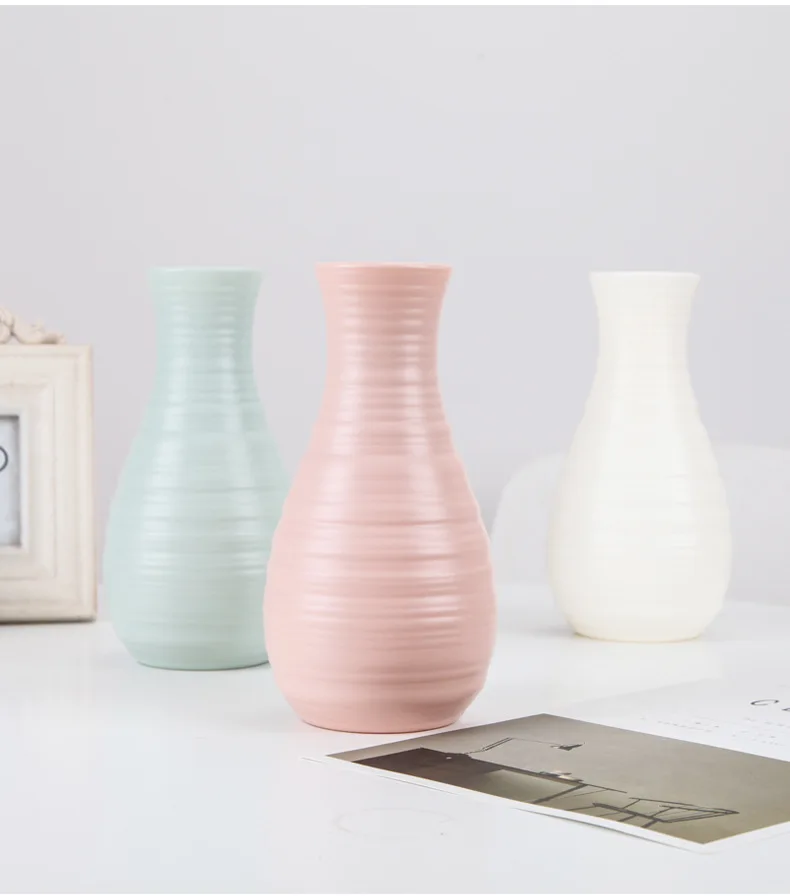 Креативная пластиковая ваза имитация Цветочная ваза пластиковая ваза модная Простая Офисная ваза для украшения интерьера цветочные горшки