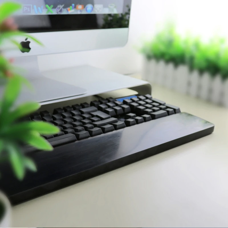 Cashmere Teclado Mecânico de Madeira Lisa Africano Descanso de Palma da Mão para Teclado Ergonômico Gamer Suporte para Pulso Almofada 60 87 104 108 Teclas - Imagem 3